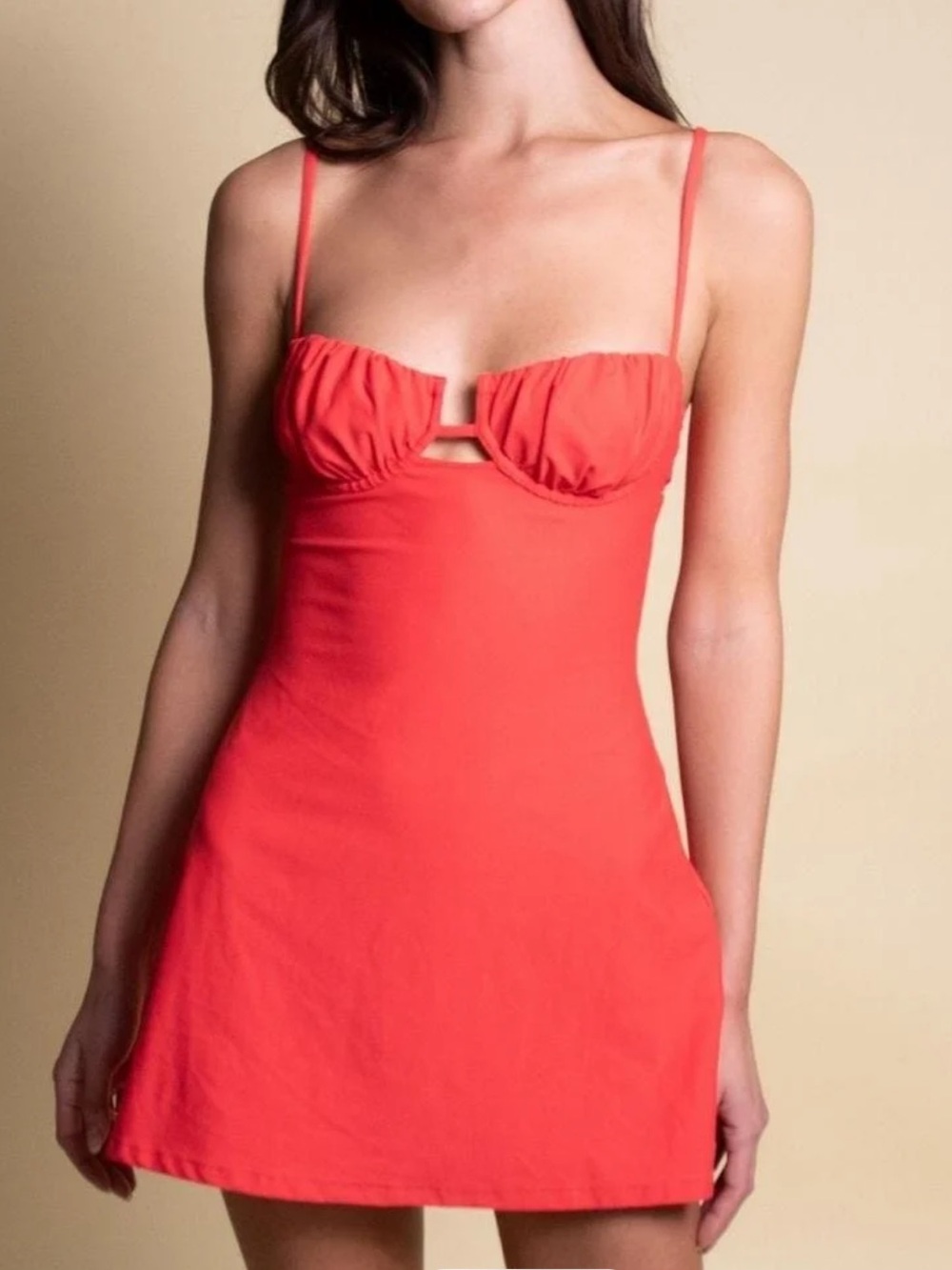 Montce Cherry Petit Short Slip Dress Mini Slip Dress in Red